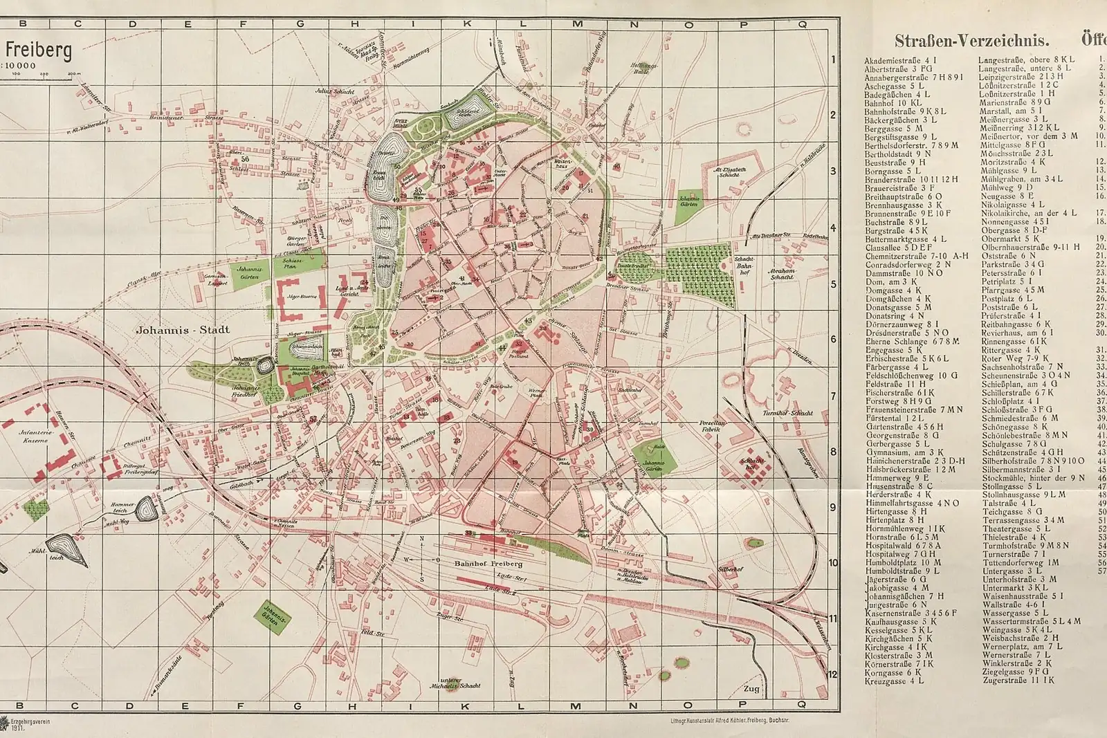 Stadtplan mit mehreren markierten Stadtteilen als Alternative zur Umkreissuche bei der Wohnungssuche